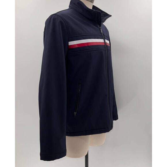 Tommy Hilfiger Navy Mesh Lined Zip Up Rain Jacket- L - Picture 13 of 14